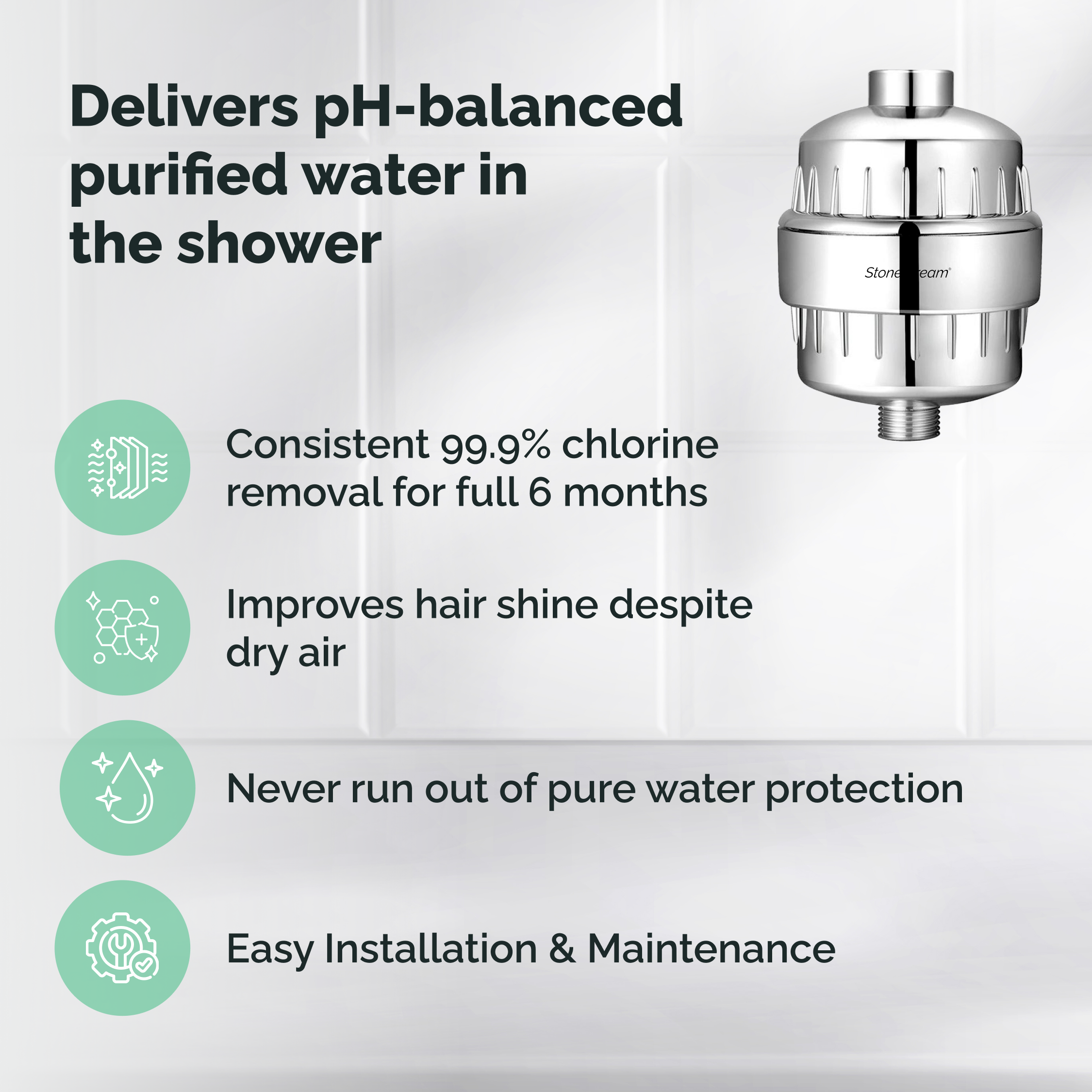 Duschfilter für hartes Wasser