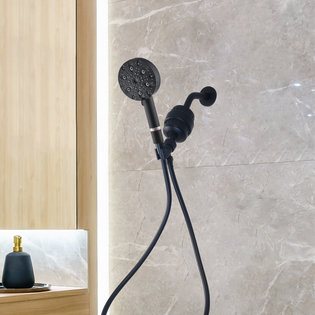 Luxe 9-Modus-Duschkopf, komplettes Duschset
