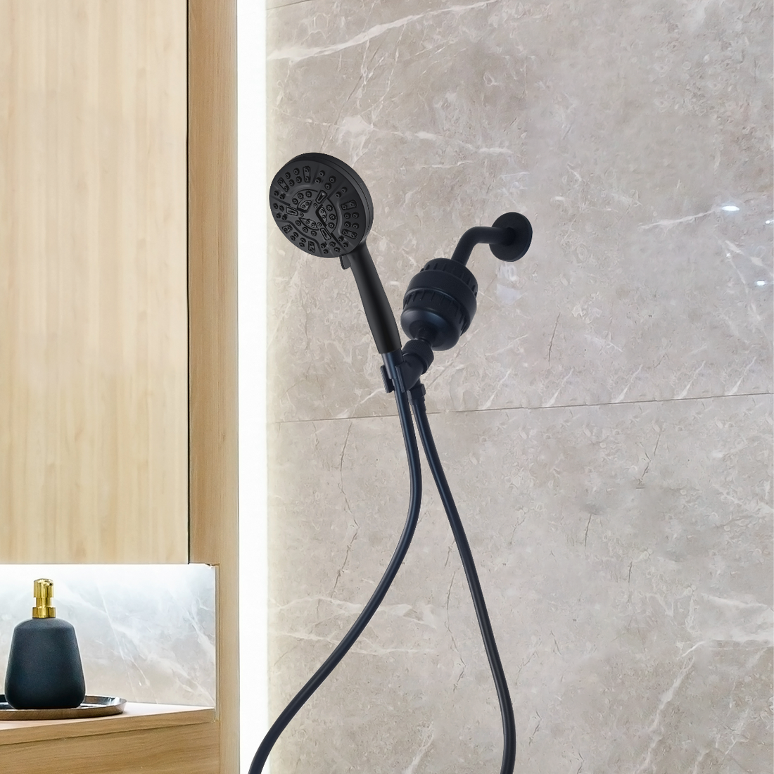 Luxe 10-Modus-Duschkopf, komplettes Duschset